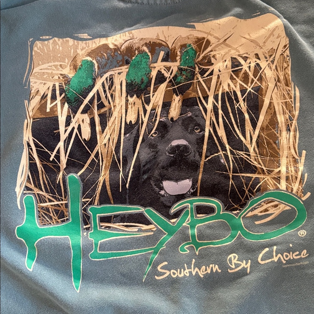 HEYBO Duck Hunt Graphic Crew Neck Sweatshirt Green Men SZ L